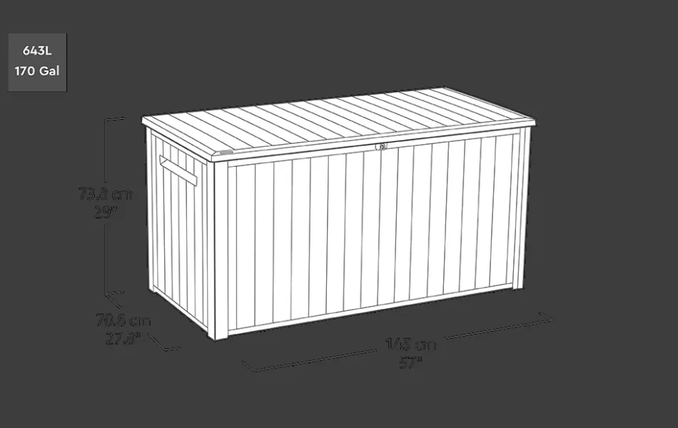 Sale 170 Gallon Deck Box - White Large Deck Boxes