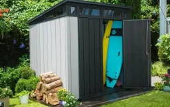 New Artisan 7x7 Outdoor Storage Shed - Grey Medium Sheds