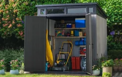 New Artisan 7x7 Outdoor Storage Shed - Grey Medium Sheds
