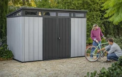 Online Artisan 11x7 Storage Shed - Grey Large Sheds