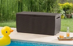 Hot Capri 80 Gallon Deck Box - Brown Small Deck Boxes