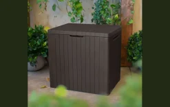 New City Box 30 Gallon Deck Box - Brown Small Deck Boxes