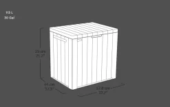 New City Box 30 Gallon Deck Box - Taupe Small Deck Boxes