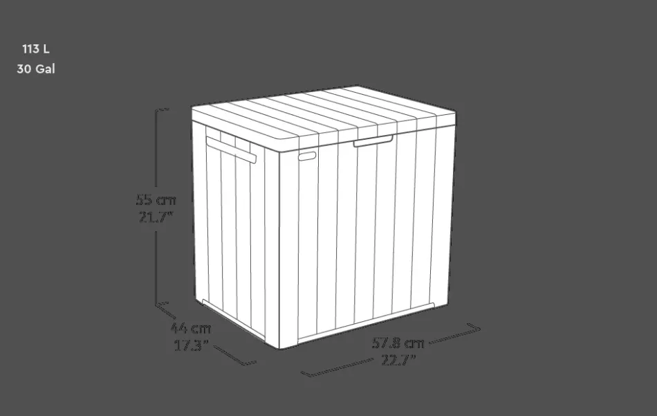 New City Box 30 Gallon Deck Box - Taupe Small Deck Boxes