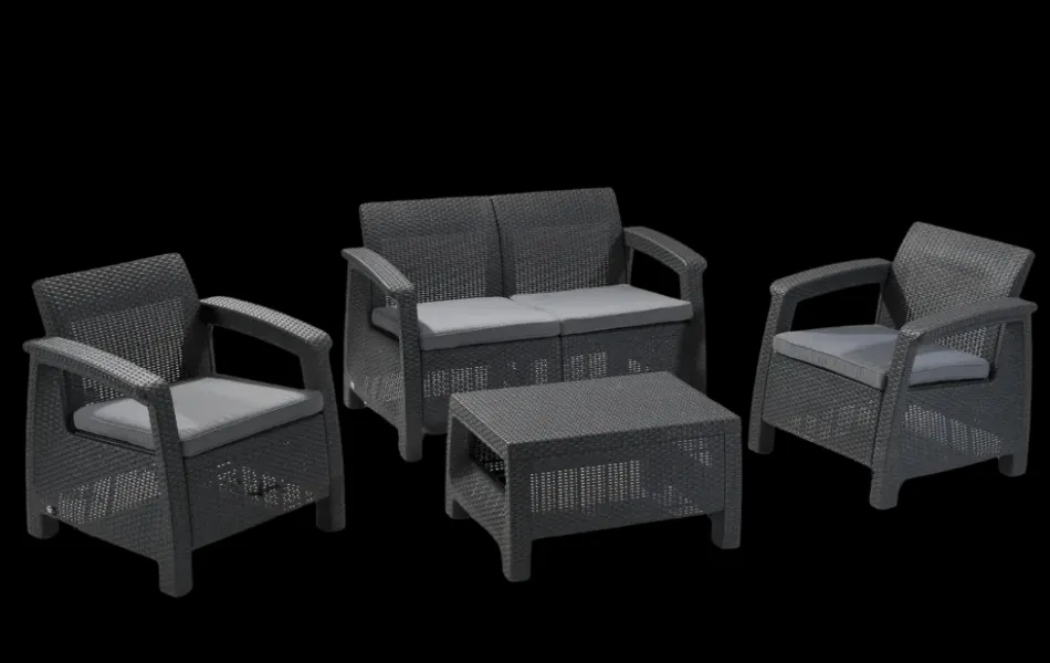 Best Corfu 4-Piece Patio Seating Set - Graphite Patio Furniture Sets