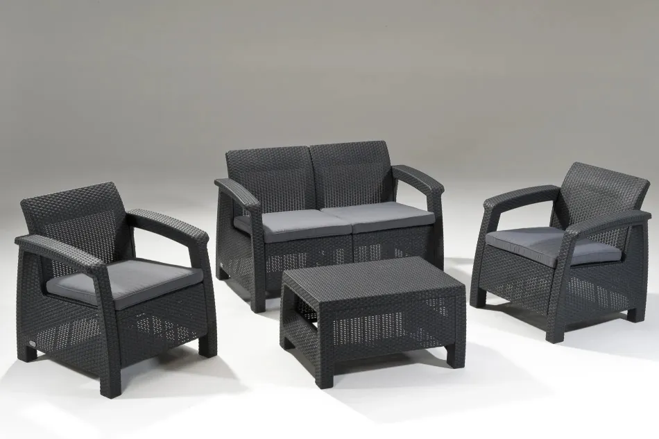 Best Corfu 4-Piece Patio Seating Set - Graphite Patio Furniture Sets