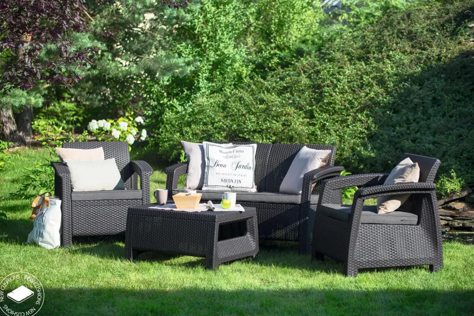 Best Corfu 4-Piece Patio Seating Set - Graphite Patio Furniture Sets