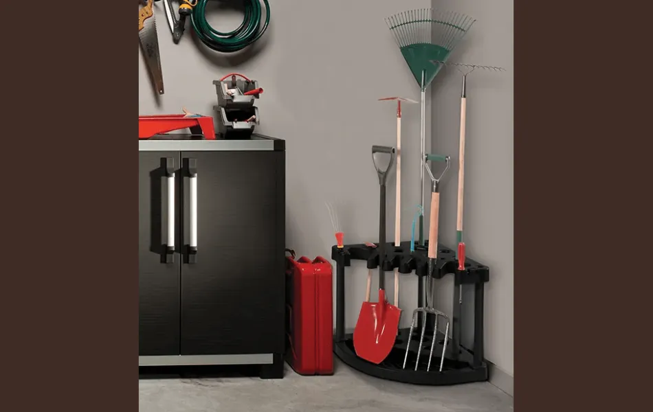 Sale Corner Tool Rack - Black Shed Shelving & Accessories
