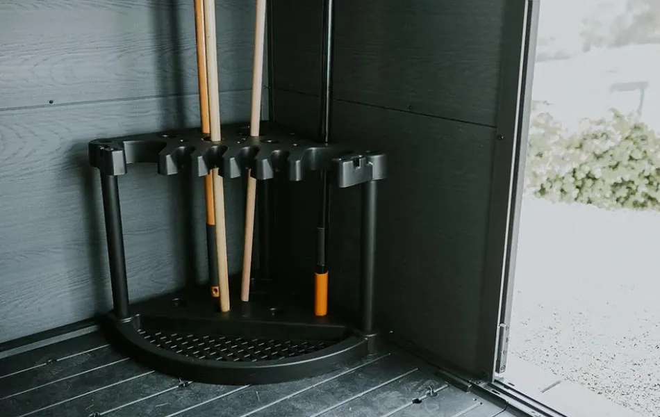 Sale Corner Tool Rack - Black Shed Shelving & Accessories