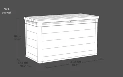 Best Cortina 200 Gallon Deck Box - Graphite Large Deck Boxes