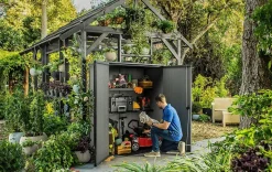 Discount Cortina Alto Storage Shed - Graphite Storage Cabinets & Shelving Units|Vertical Sheds