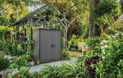 Discount Cortina Alto Storage Shed - Graphite Storage Cabinets & Shelving Units|Vertical Sheds