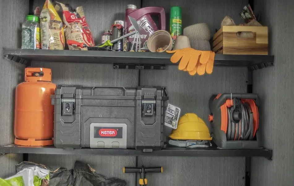 Discount Cortina Alto Storage Shed - Graphite Storage Cabinets & Shelving Units|Vertical Sheds