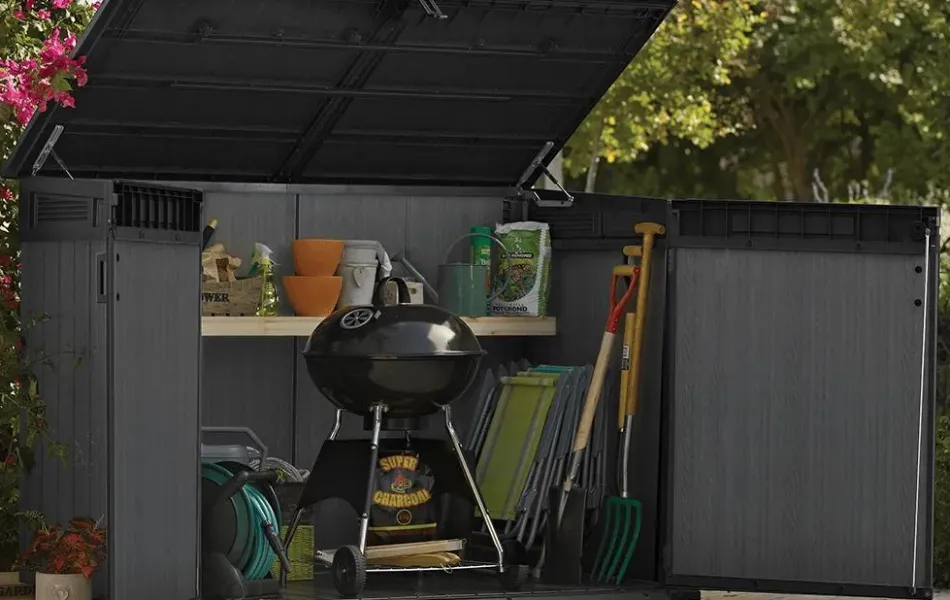 Online Cortina Mega Storage Shed - Graphite Small Sheds|Trash Can Storage Sheds