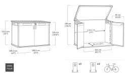 Online Cortina Mega Storage Shed - Graphite Small Sheds|Trash Can Storage Sheds