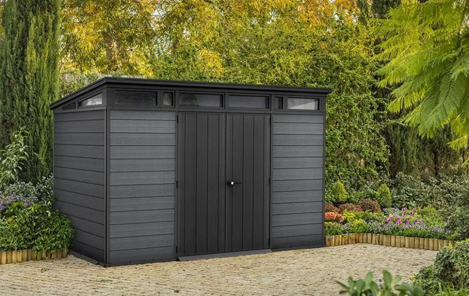 Outlet Cortina 11x7 Storage Shed - Graphite Large Sheds