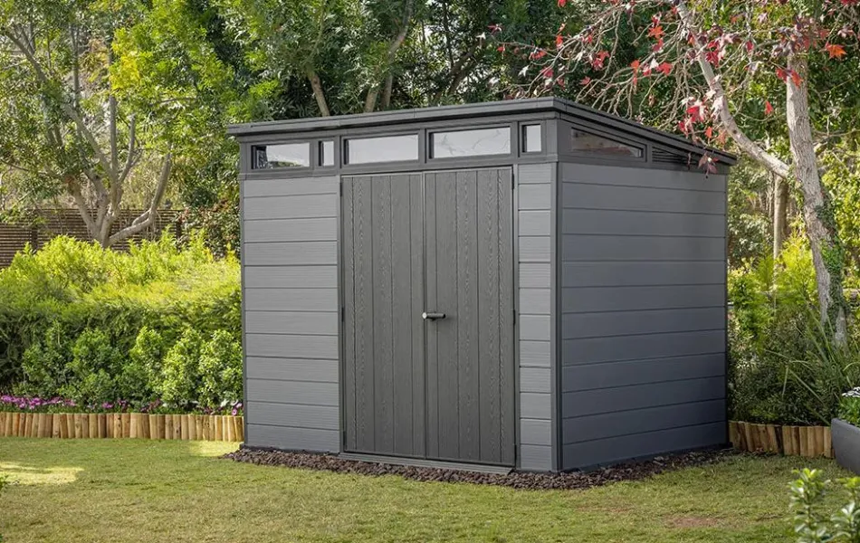 New Cortina 9x7 Storage Shed - Graphite Medium Sheds