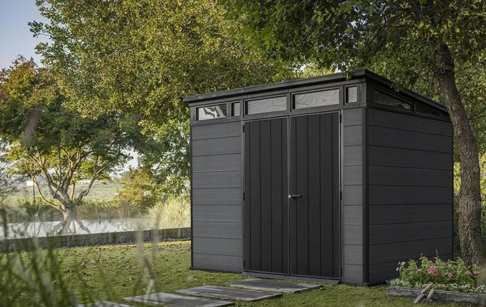New Cortina 9x7 Storage Shed - Graphite Medium Sheds