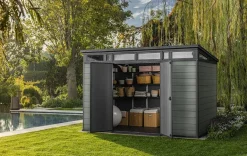 Online Cortina 11x7 Storage Shed - Green Large Sheds