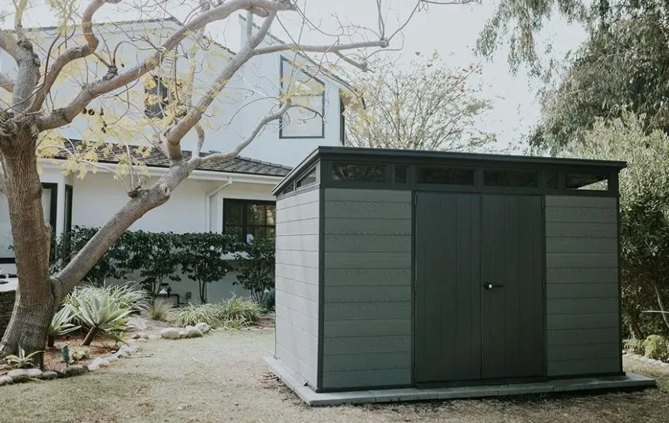 Online Cortina 11x7 Storage Shed - Green Large Sheds