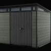 Outlet Cortina 9x7 Storage Shed - Green Medium Sheds