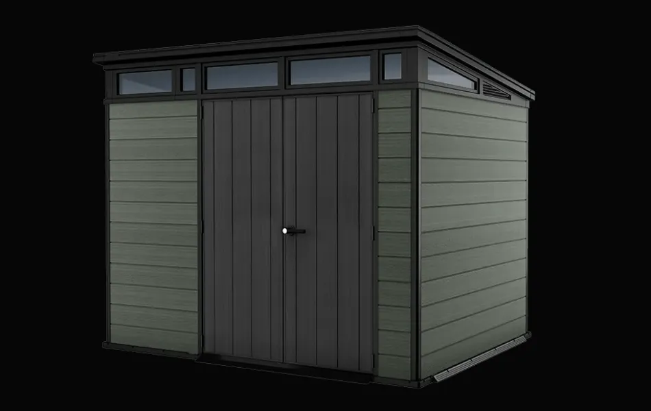 Outlet Cortina 9x7 Storage Shed - Green Medium Sheds