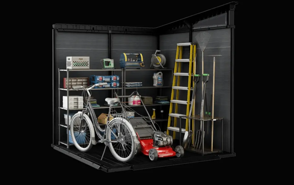 New Cortina 7x7 Storage Shed - Graphite Medium Sheds