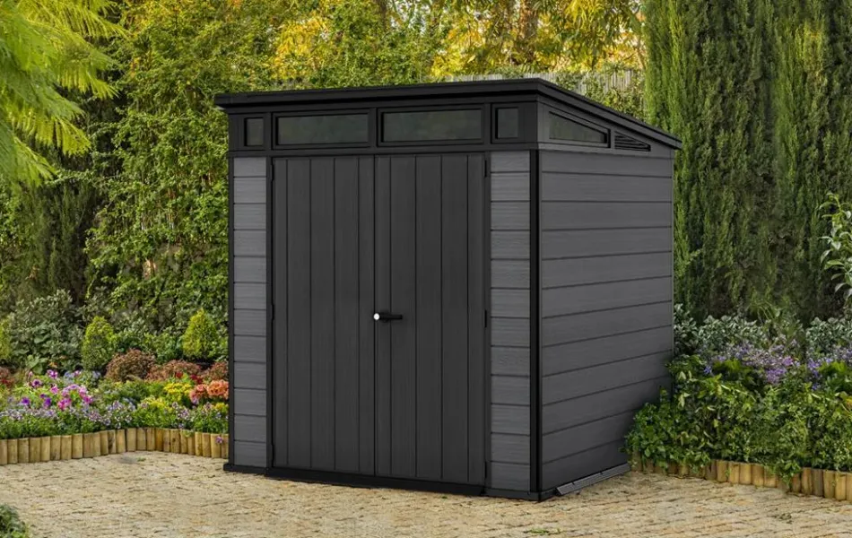 New Cortina 7x7 Storage Shed - Graphite Medium Sheds