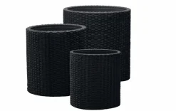 Hot Cylinder Planter Set of 3 - Black Planters