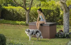 Hot Darwin 150 Gallon Deck Box - Brown Large Deck Boxes