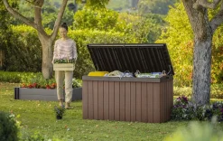 Hot Darwin 150 Gallon Deck Box - Brown Large Deck Boxes