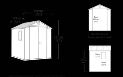 Clearance Darwin 6x6 Storage Shed - Graphite Medium Sheds