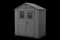 Discount Darwin 6x4 Storage Shed with Windows - Graphite Small Sheds
