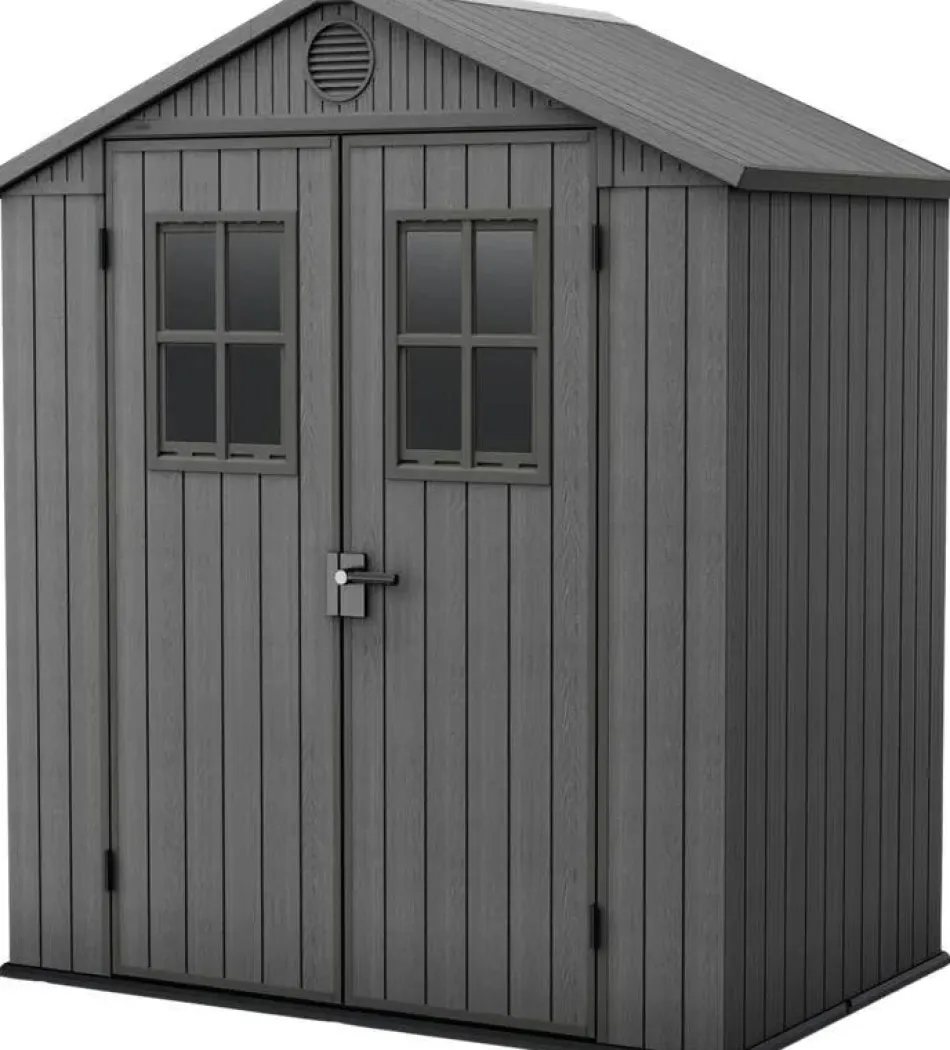 Discount Darwin 6x4 Storage Shed with Windows - Graphite Small Sheds