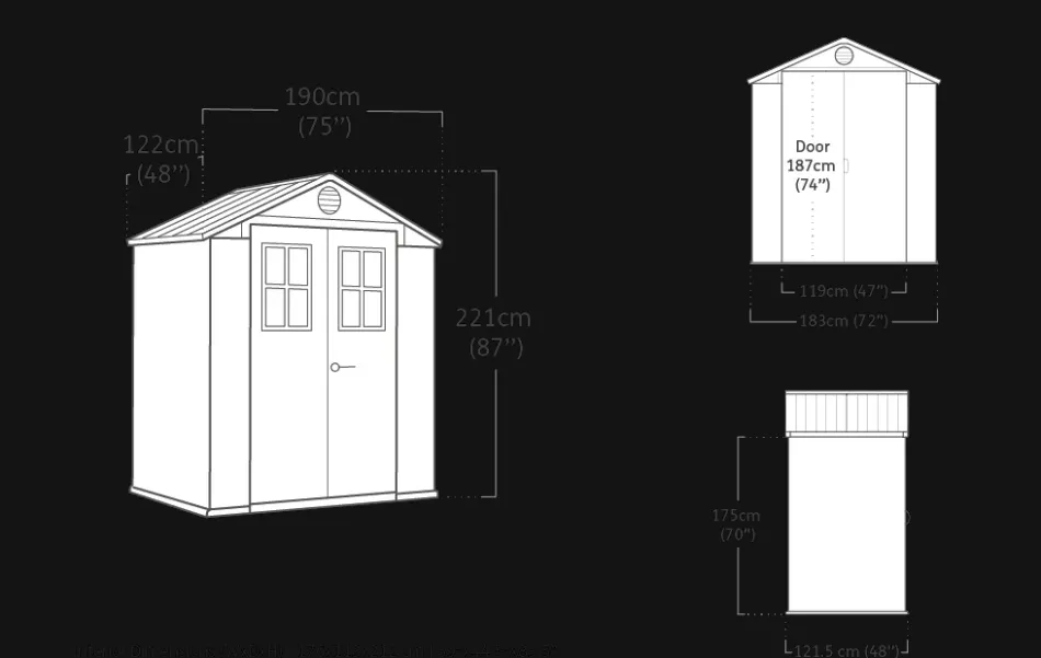 Discount Darwin 6x4 Storage Shed with Windows - Graphite Small Sheds