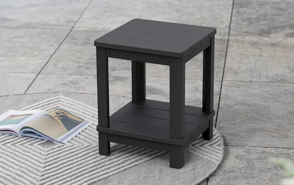 Best Deluxe Adirondack Side Table - Graphite Outdoor Side Tables