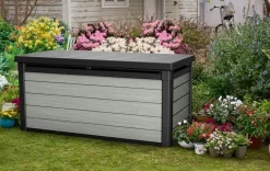 Hot Denali 150 Gallon Deck Box - Grey Large Deck Boxes