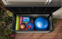 Hot Denali 150 Gallon Deck Box - Grey Large Deck Boxes