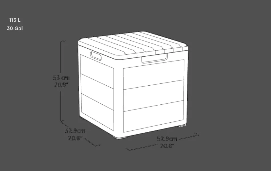 Clearance Denali 30 Gallon Deck Box - Grey Small Deck Boxes