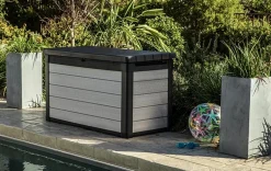 Online Denali 200 Gallon Deck Box - Grey Large Deck Boxes