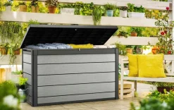 Online Denali 200 Gallon Deck Box - Grey Large Deck Boxes