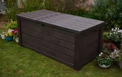 New Eastwood 150 Gallon Deck Box - Brown Large Deck Boxes