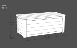 New Eastwood 150 Gallon Deck Box - Brown Large Deck Boxes