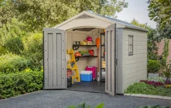 Factor 8x8 Storage Shed - Brown Medium Sheds