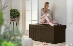 Glenwood 101 Gallon Deck Box - Brown Large Deck Boxes