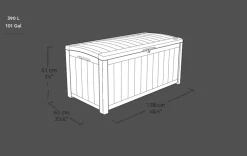 Glenwood 101 Gallon Deck Box - Brown Large Deck Boxes