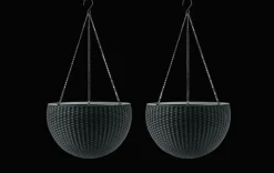 Clearance Hanging Planter Set of 2 - Graphite Planters