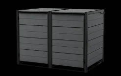 Hide Away Trash Can Storage Shed - Graphite Trash Can Storage Sheds|Horizontal Sheds