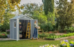 New Manor 6x8 Storage Shed - Grey Medium Sheds