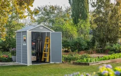 New Manor 6x8 Storage Shed - Grey Medium Sheds